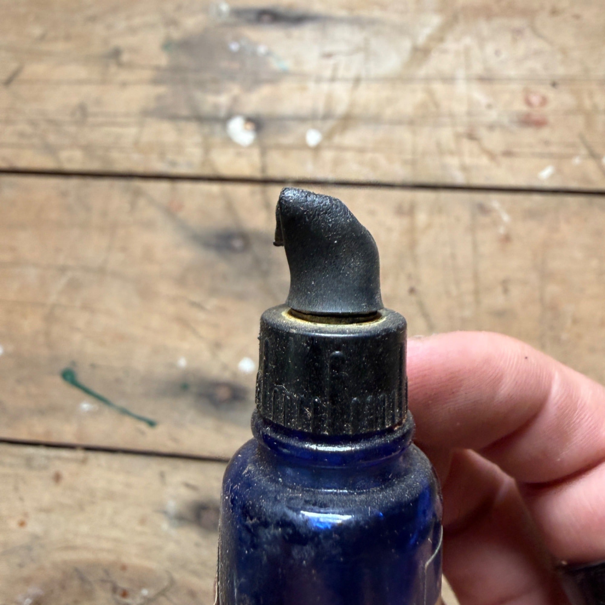 Vintage Auralgan Otic Solution Cobalt Blue Pharmacy Drug Store Bottle