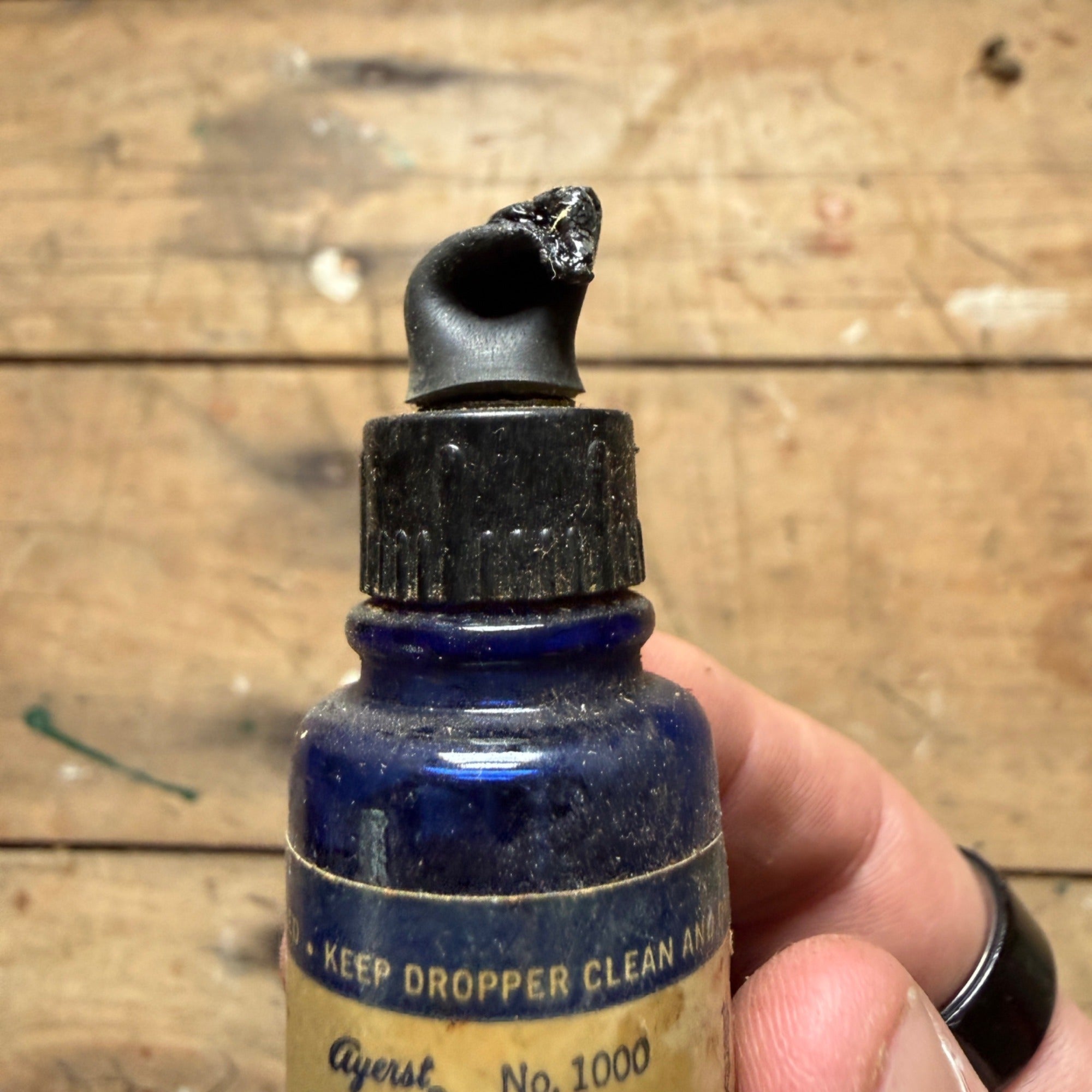 Vintage Auralgan Otic Solution Cobalt Blue Pharmacy Drug Store Bottle