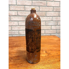 Antique 1900s H.W. Schlichte Steinhager German Stoneware Gin Bottle Paper Label