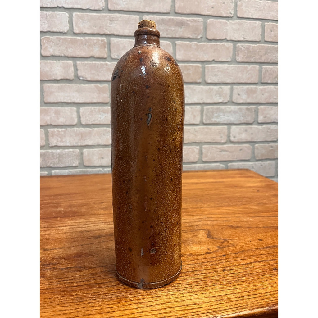 Antique 1900s H.W. Schlichte Steinhager German Stoneware Gin Bottle Paper Label