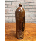 Antique 1900s H.W. Schlichte Steinhager German Stoneware Gin Bottle Paper Label