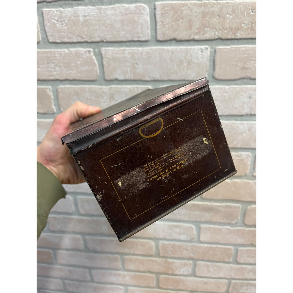 Antique 1890s Cake Box Mixture Tobacco Tin Leavitt & Peirce Cambridge Mass. Can