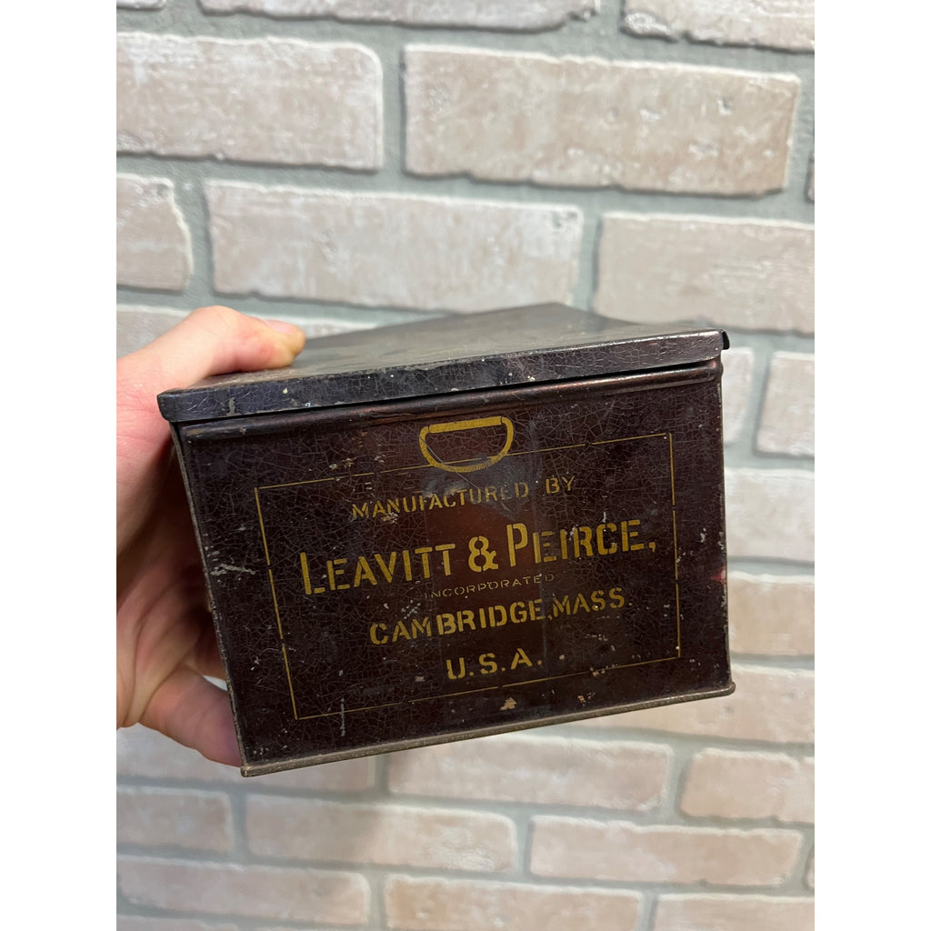 Antique 1890s Cake Box Mixture Tobacco Tin Leavitt & Peirce Cambridge Mass. Can