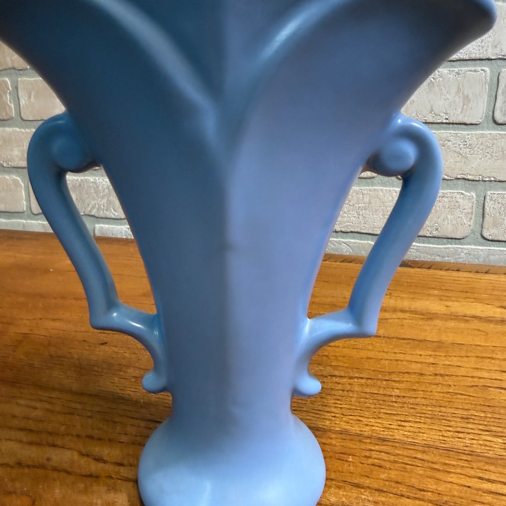 Vintage Rumrill Blue Art Pottery Vase Art Deco Double Handled Flower Vase