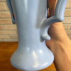 Vintage Rumrill Blue Art Pottery Vase Art Deco Double Handled Flower Vase