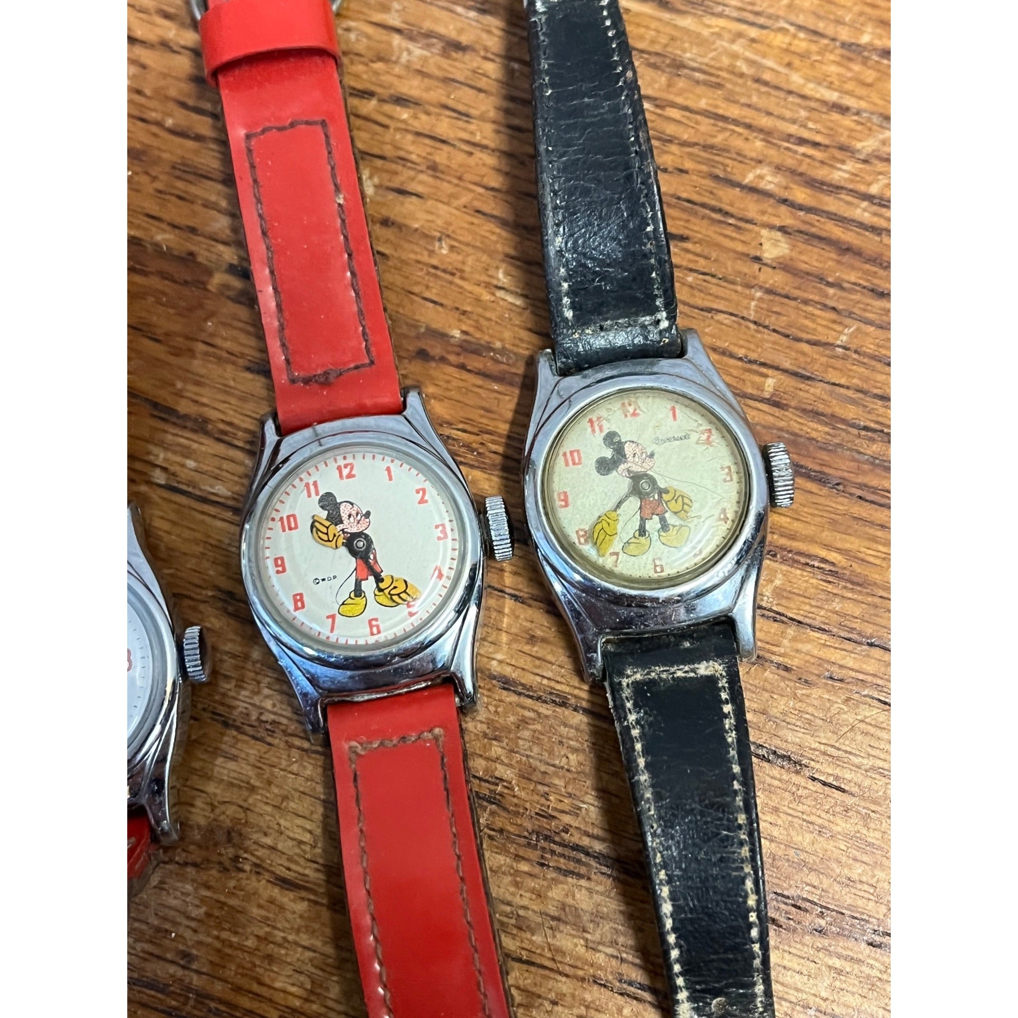 Vintage 1960s-70s Mickey Mouse Ingersoll Wristwatches Parts/Repair Lot 3 Watches