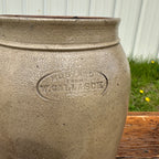 Antique W. Gallasch Mustard Jar Milwaukee Stoneware Hermann Crock Advertising