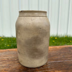 Antique W. Gallasch Mustard Jar Milwaukee Stoneware Hermann Crock Advertising
