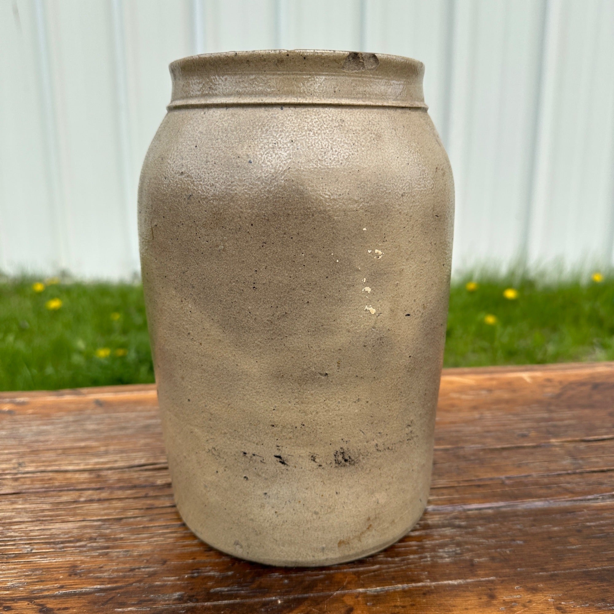 Antique W. Gallasch Mustard Jar Milwaukee Stoneware Hermann Crock Advertising