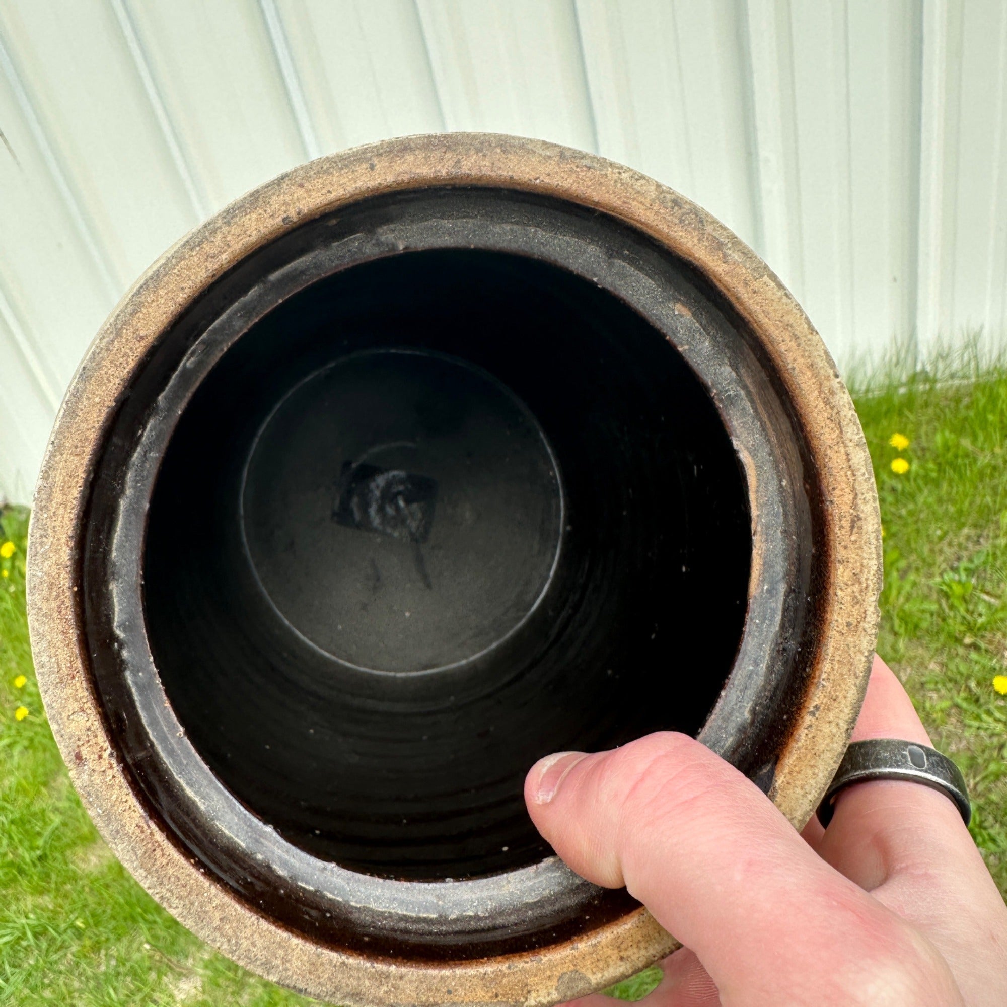 Antique W. Gallasch Mustard Jar Milwaukee Stoneware Hermann Crock Advertising