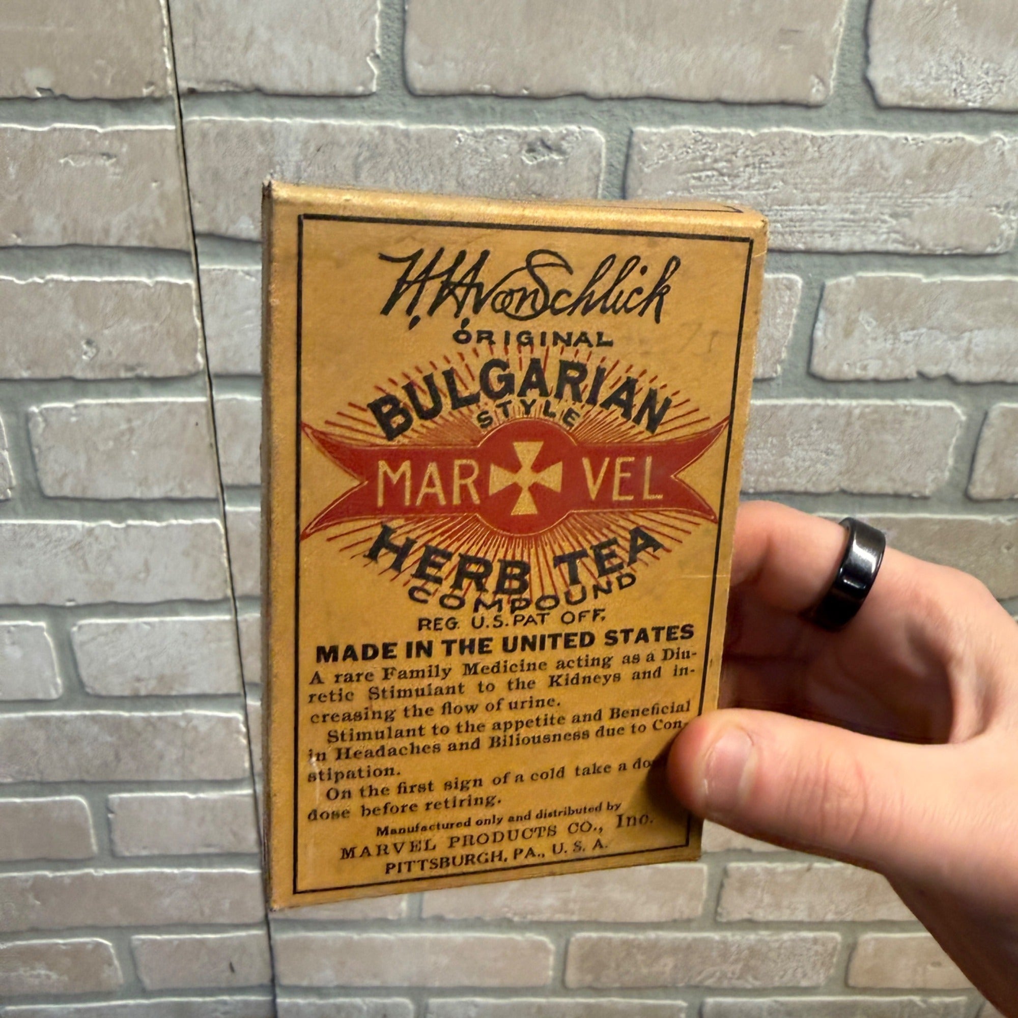 Vintage Sealed Marvel Bulgarian Style Herb Tea Pharmacy Drug Store Box