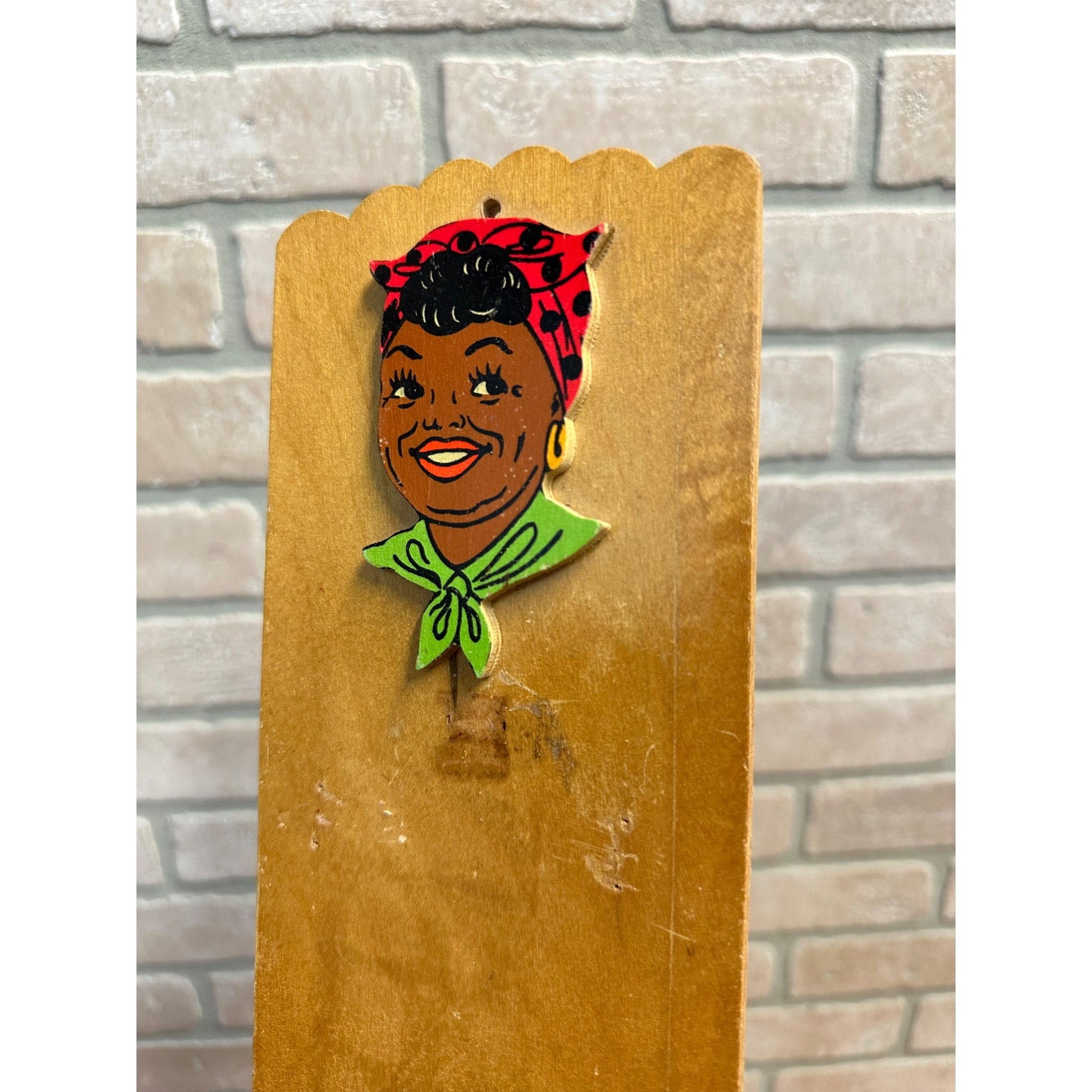 Vintage Black Americana Mammy Memo Notepad Plaque Wooden Wall Decor