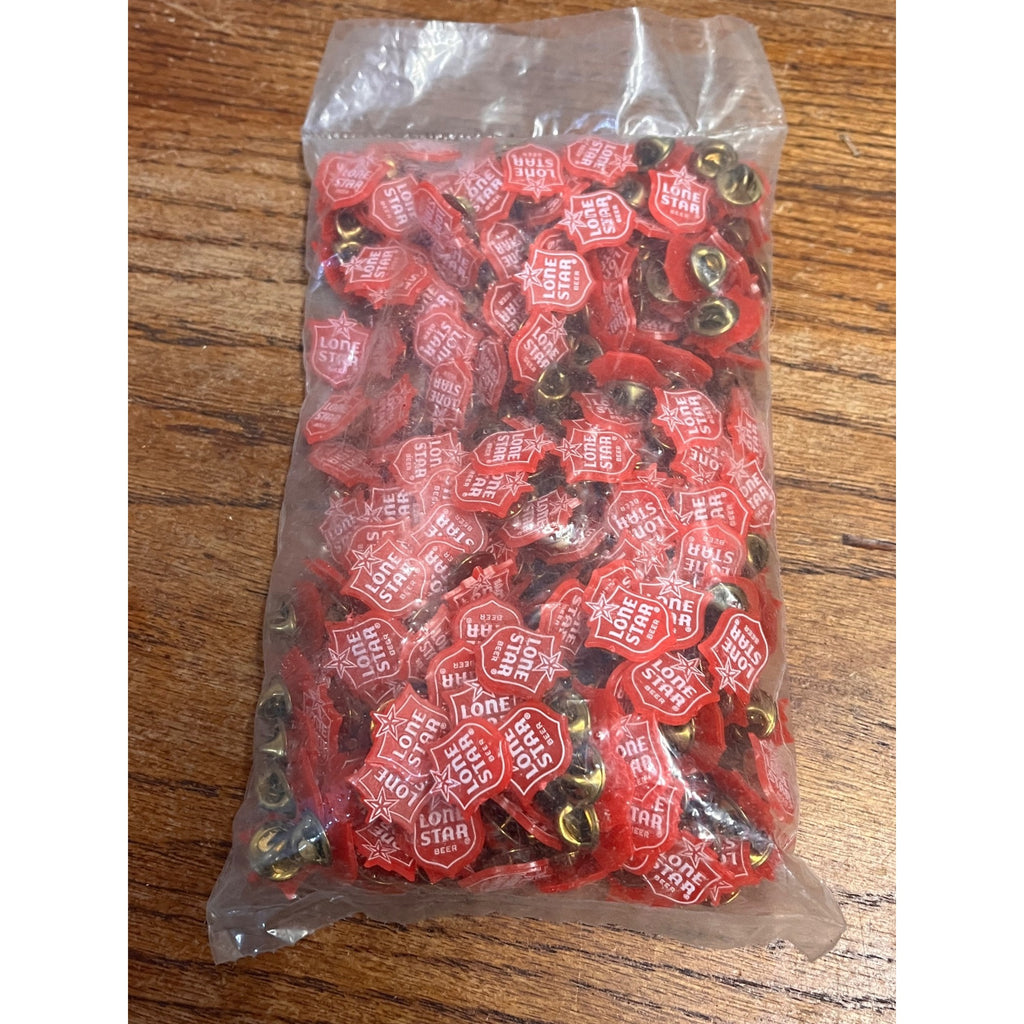 Vintage 1960s Lone Star Beer Plastic Lapels Pins NOS NEW Bag 100+