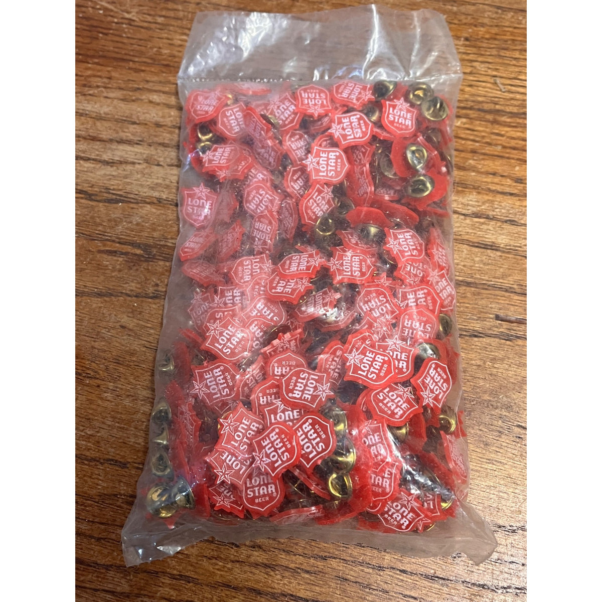 Vintage 1960s Lone Star Beer Plastic Lapels Pins NOS NEW Bag 100+
