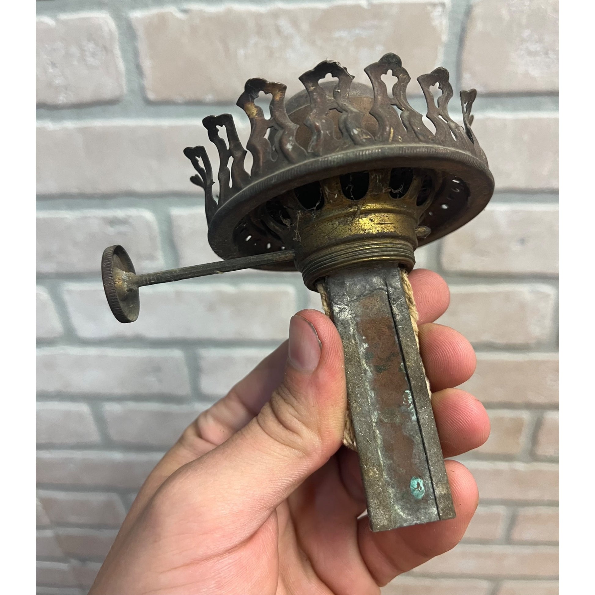 Antique PATENT Feb 16 1899 Marked "ELECTRIC" Oil lamp Lantern burner
