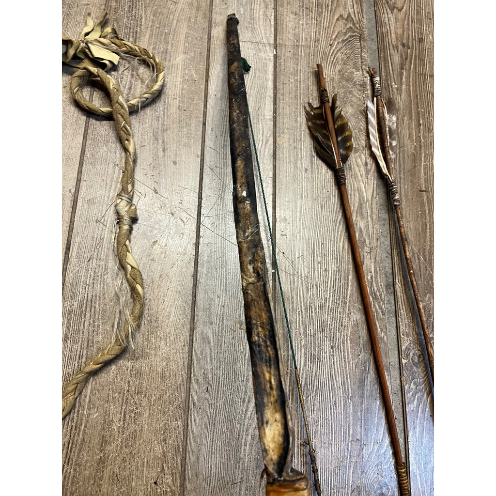 Vintage Native American Style Bow Arrow Set Quiver Handmade Reservation Trade