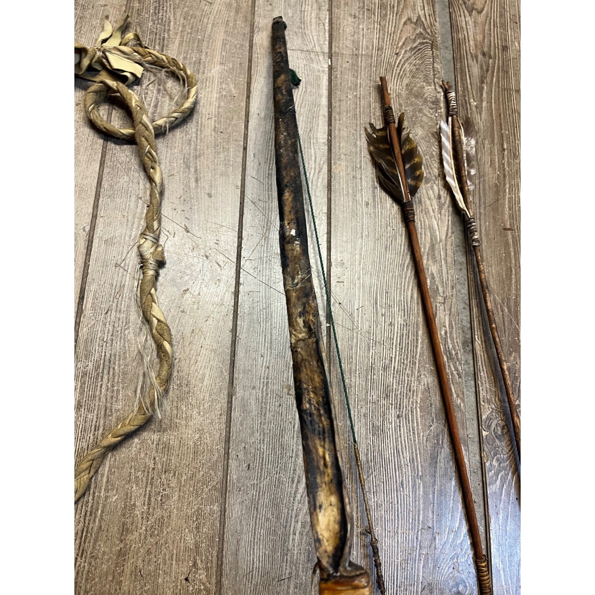 Vintage Native American Style Bow Arrow Set Quiver Handmade Reservation Trade