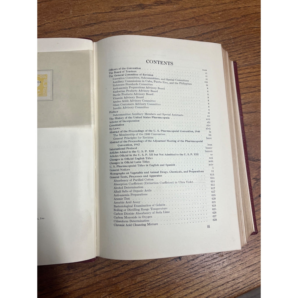 1947 Pharmacopeia of United States 13th Revision Pharmacy Hardcover