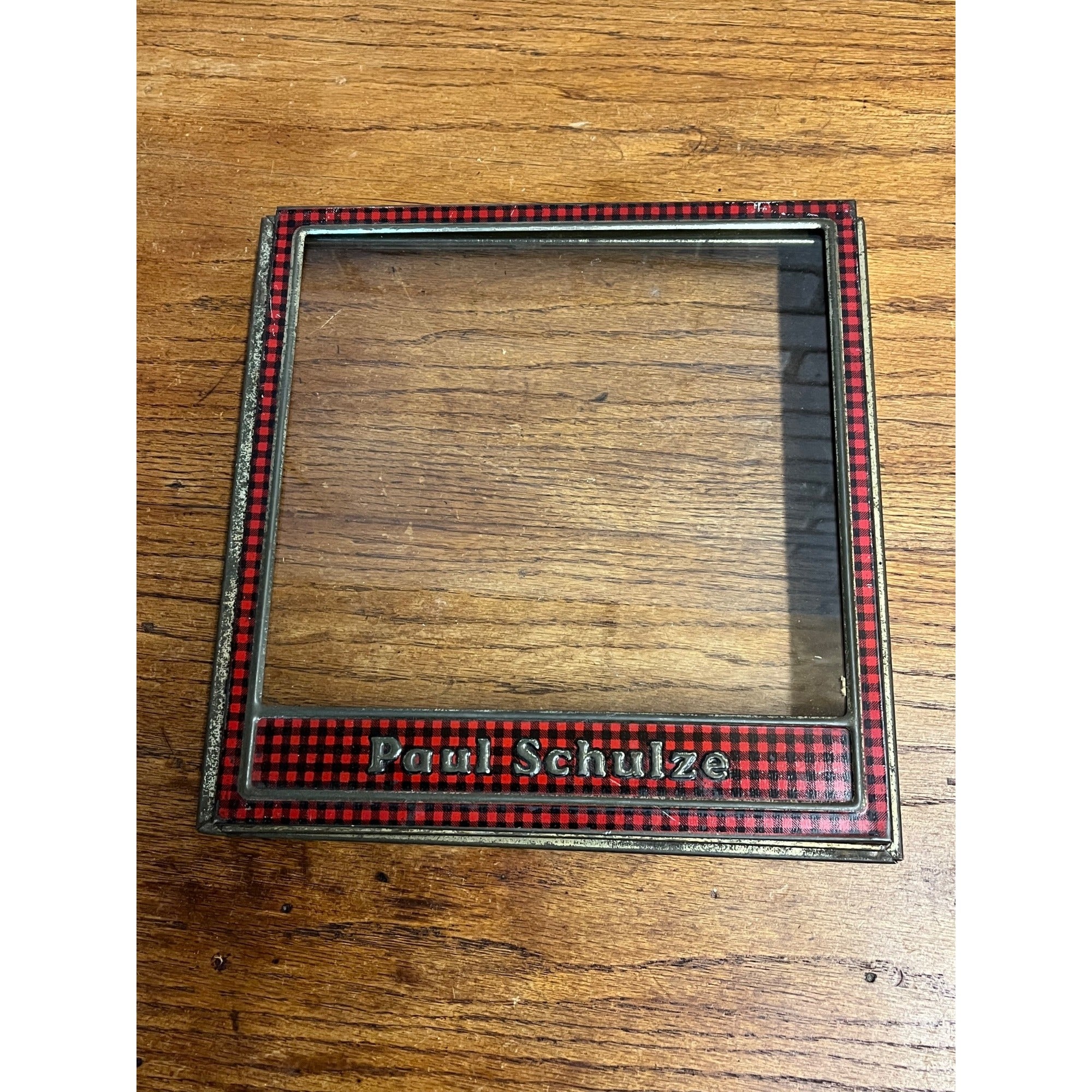 Vintage Paul Schulze Bakery Biscuits Cookies Glass Metal Box Lid Store Display