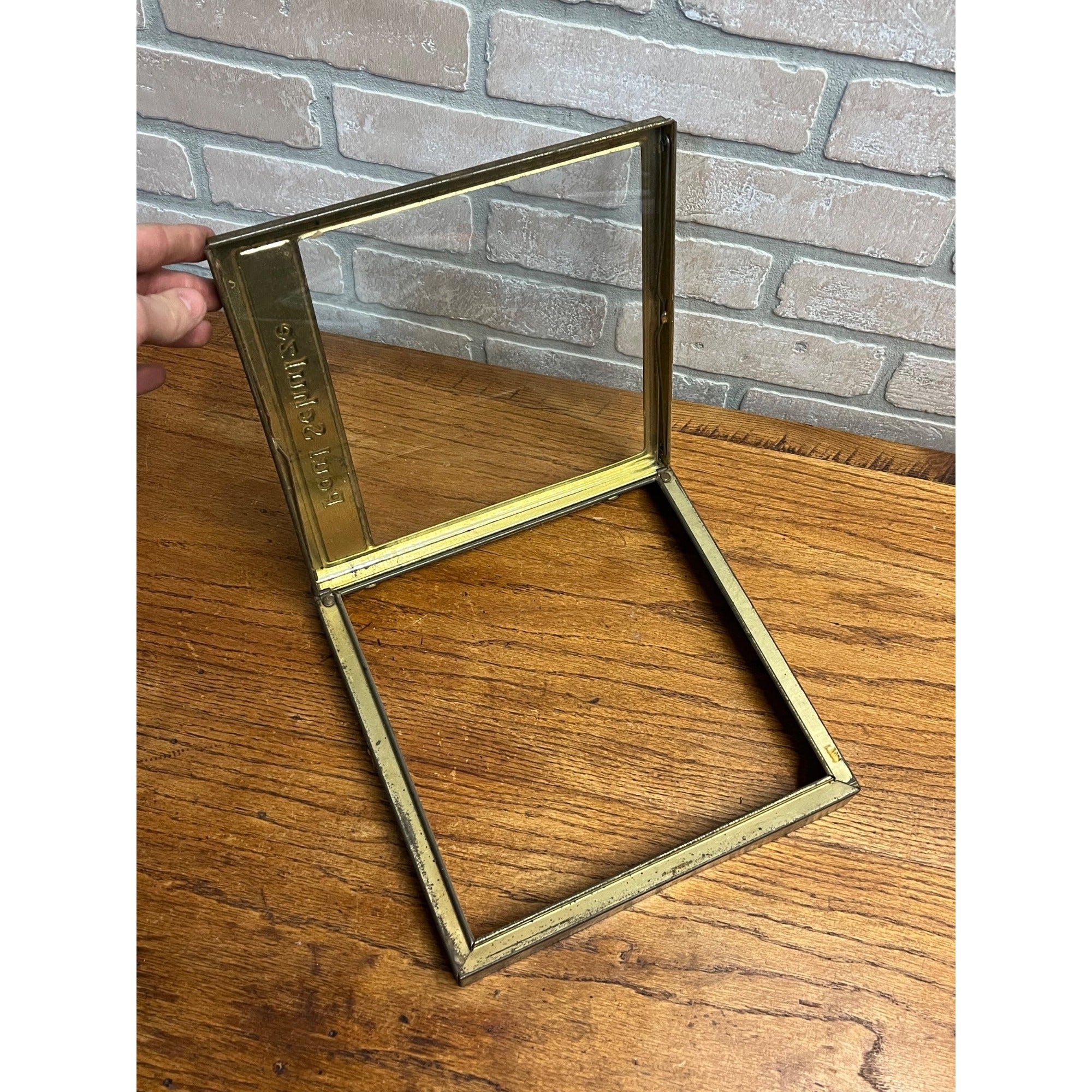 Vintage Paul Schulze Bakery Biscuits Cookies Glass Metal Box Lid Store Display