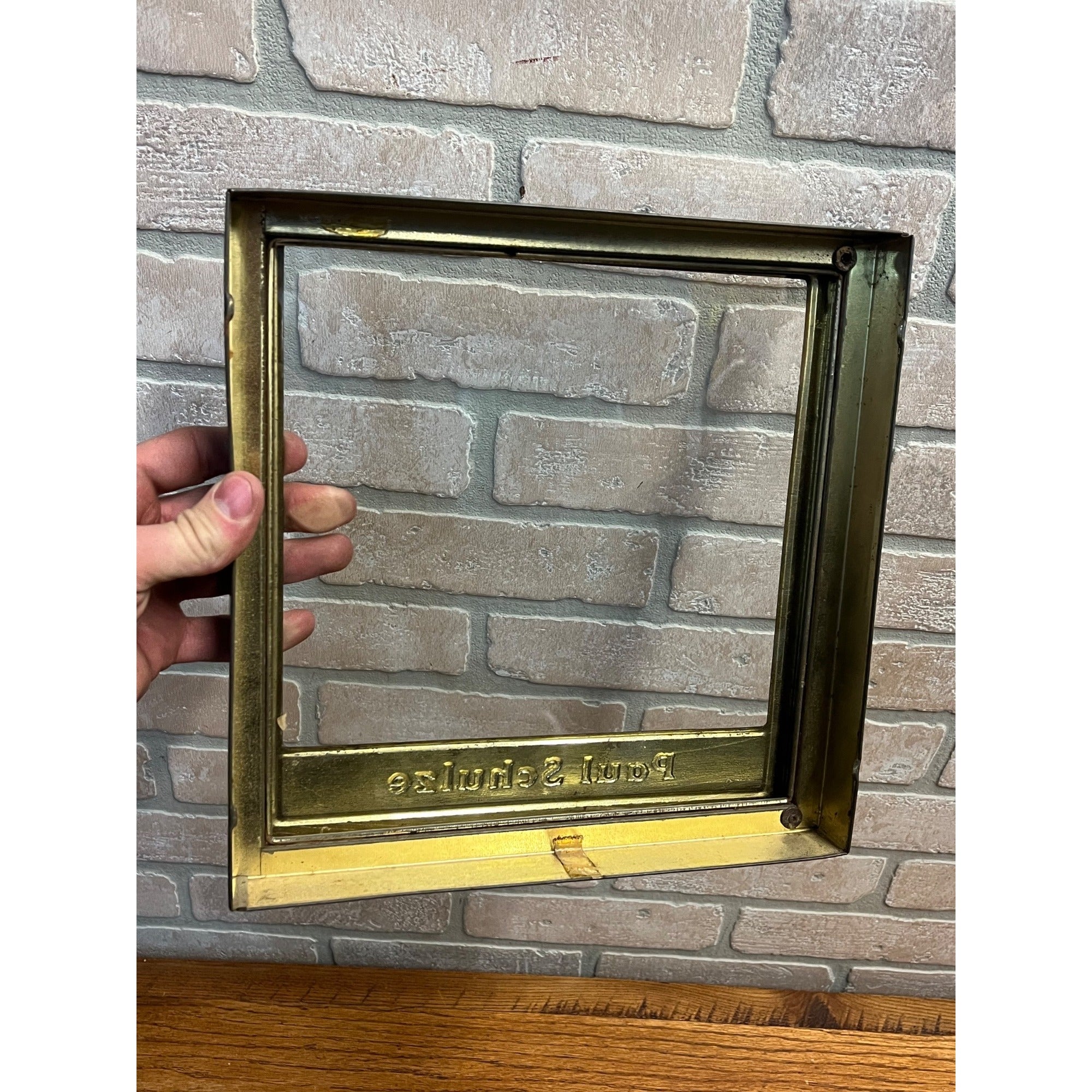 Vintage Paul Schulze Bakery Biscuits Cookies Glass Metal Box Lid Store Display