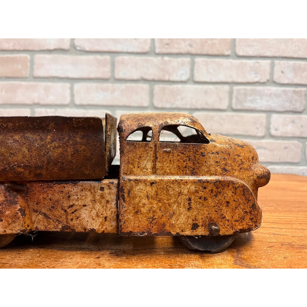 Vintage Wyandotte Pressed Steel Toy Dump Truck Parts / Restore 12" Wood Wheels