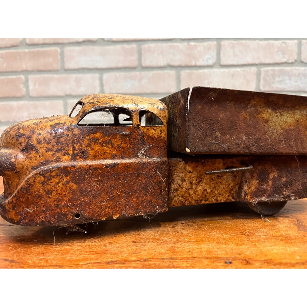 Vintage Wyandotte Pressed Steel Toy Dump Truck Parts / Restore 12" Wood Wheels