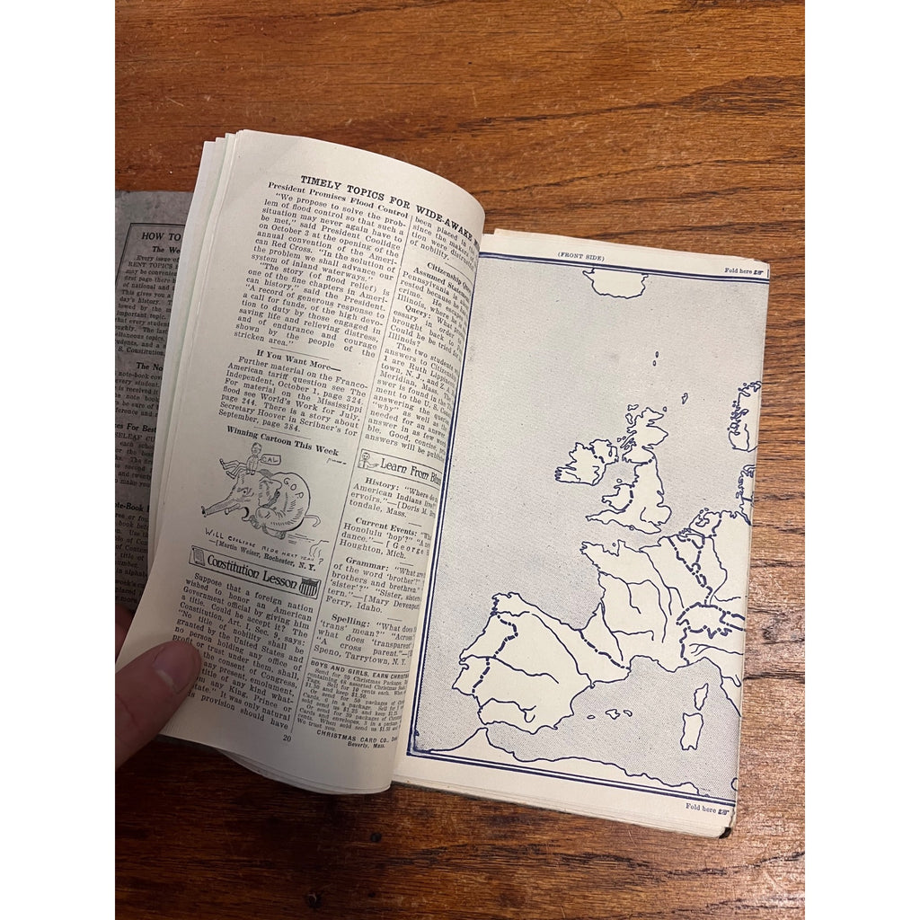 Loose Leaf Current Topics: For Class Study 1927-1928 Classroom School Booklet