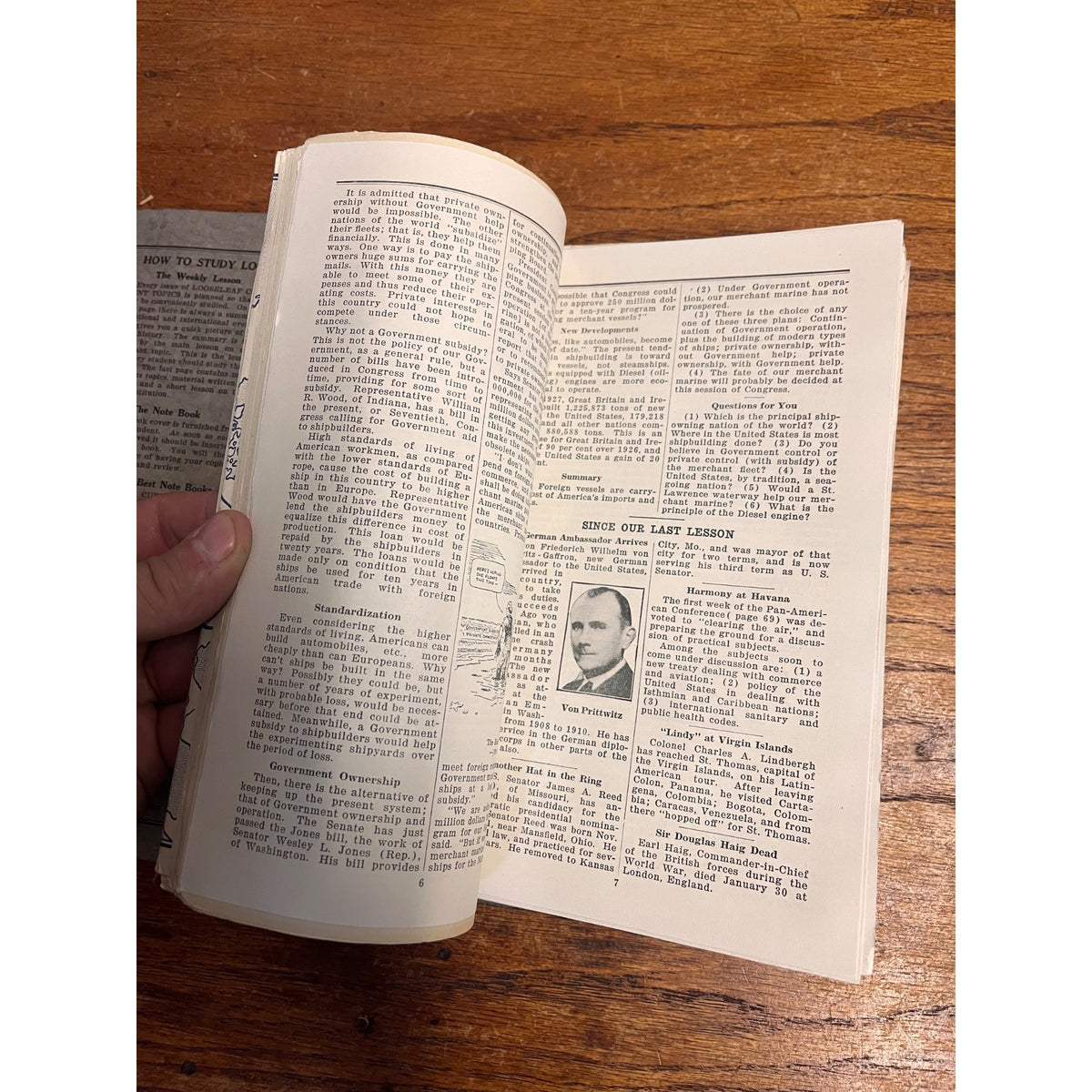 Loose Leaf Current Topics: For Class Study 1927-1928 Classroom School Booklet