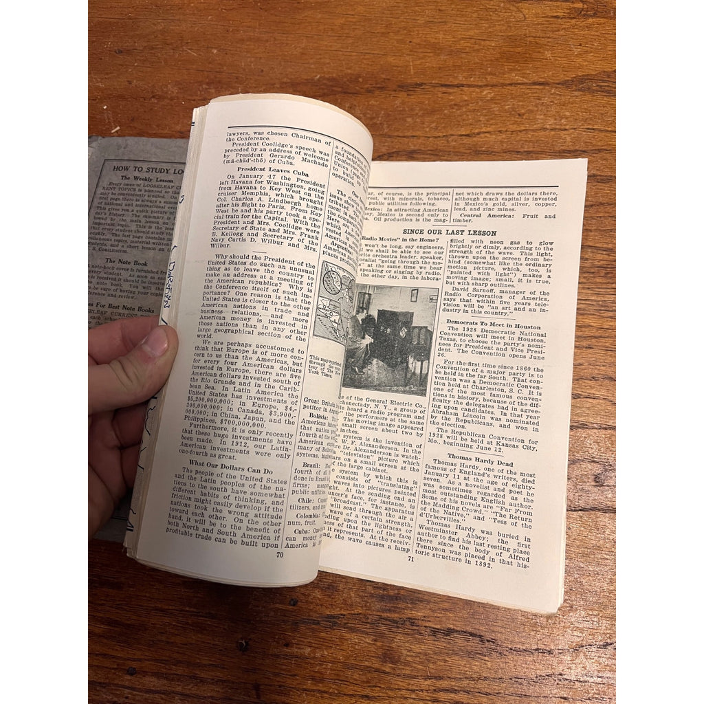 Loose Leaf Current Topics: For Class Study 1927-1928 Classroom School Booklet