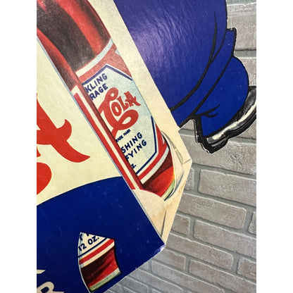 PEPSI COLA "PEPSI & PETE"  CARDBOARD DIECUT DOUBLE-SIDED ADVERTISING SIGN