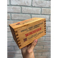 Winchester 500 Ammo 22 Long Rifle EMPTY Wooden Box Wood Case Dovetail Slide Top