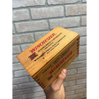 Winchester 500 Ammo 22 Long Rifle EMPTY Wooden Box Wood Case Dovetail Slide Top