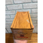 Winchester 500 Ammo 22 Long Rifle EMPTY Wooden Box Wood Case Dovetail Slide Top
