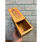 Winchester 500 Ammo 22 Long Rifle EMPTY Wooden Box Wood Case Dovetail Slide Top