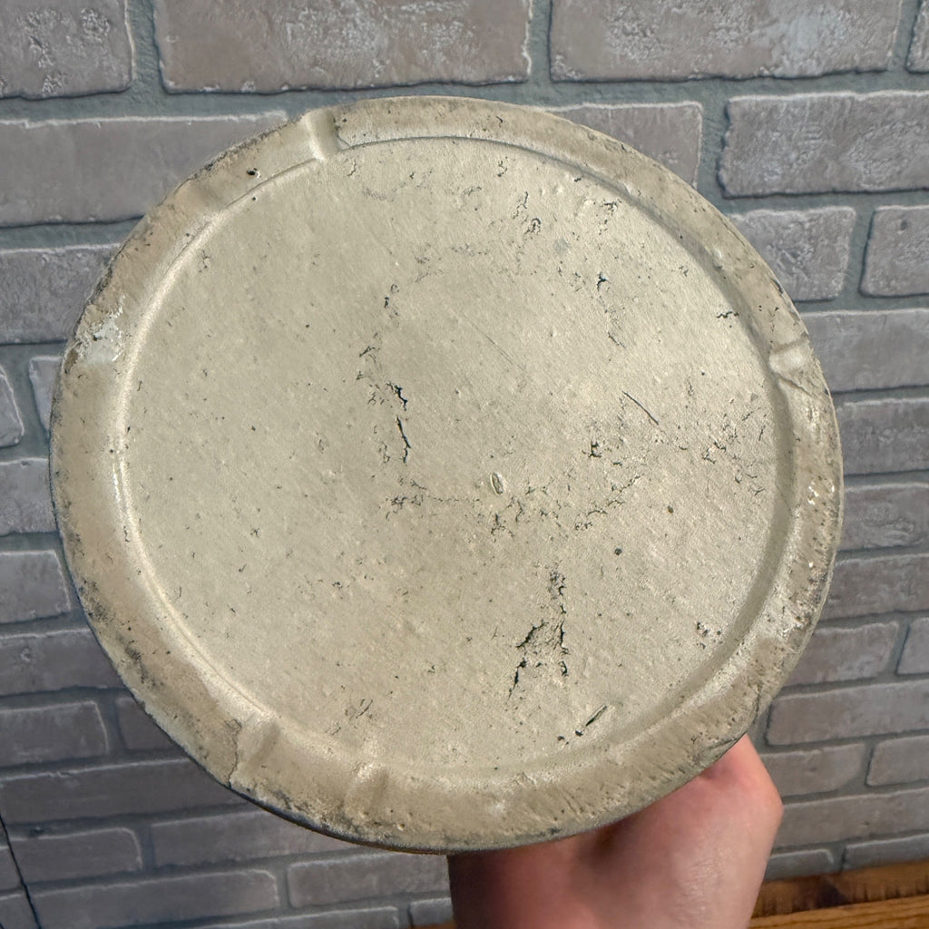 Vintage White Stoneware Glazed Butter Kitchen Crock 7" Dia x 5" Tall