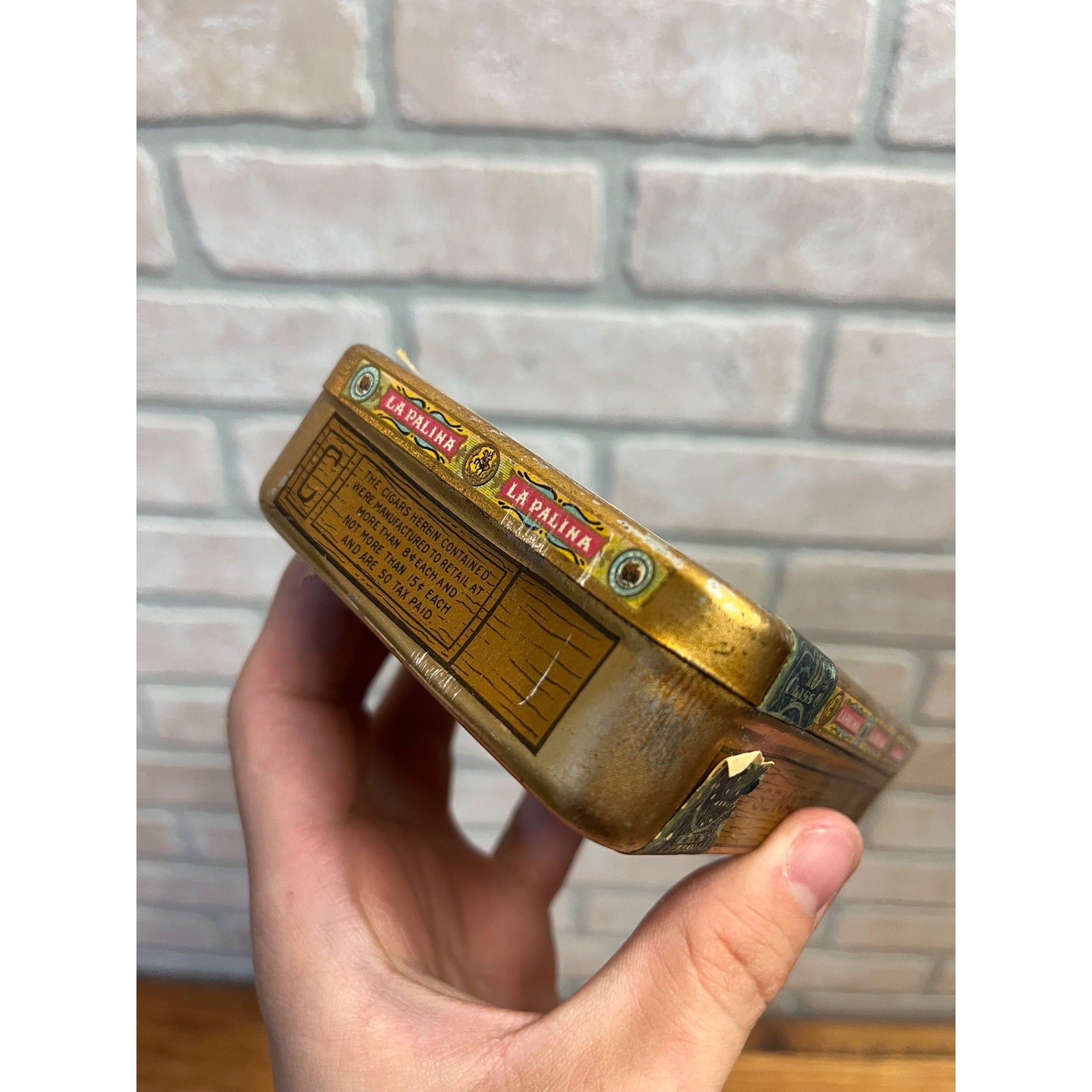 Vintage La Palina Cigars Advertising Tin Tobacco Pocket Package Edition