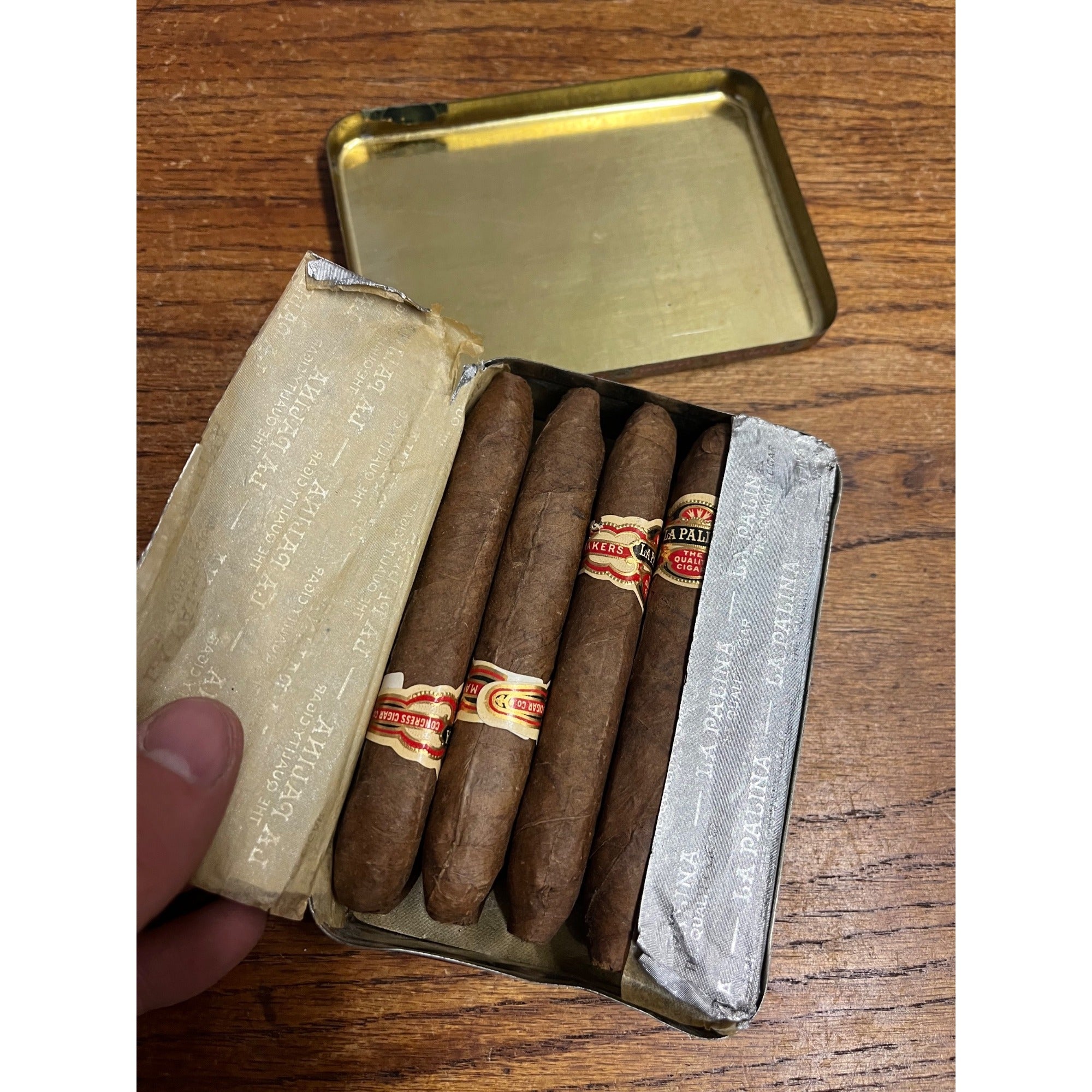 Vintage La Palina Cigars Advertising Tin Tobacco Pocket Package Edition