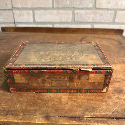 Vintage 1930s Rauh Cigar Co. Milwaukee Wis "Thora" Wooden Box Art Deco