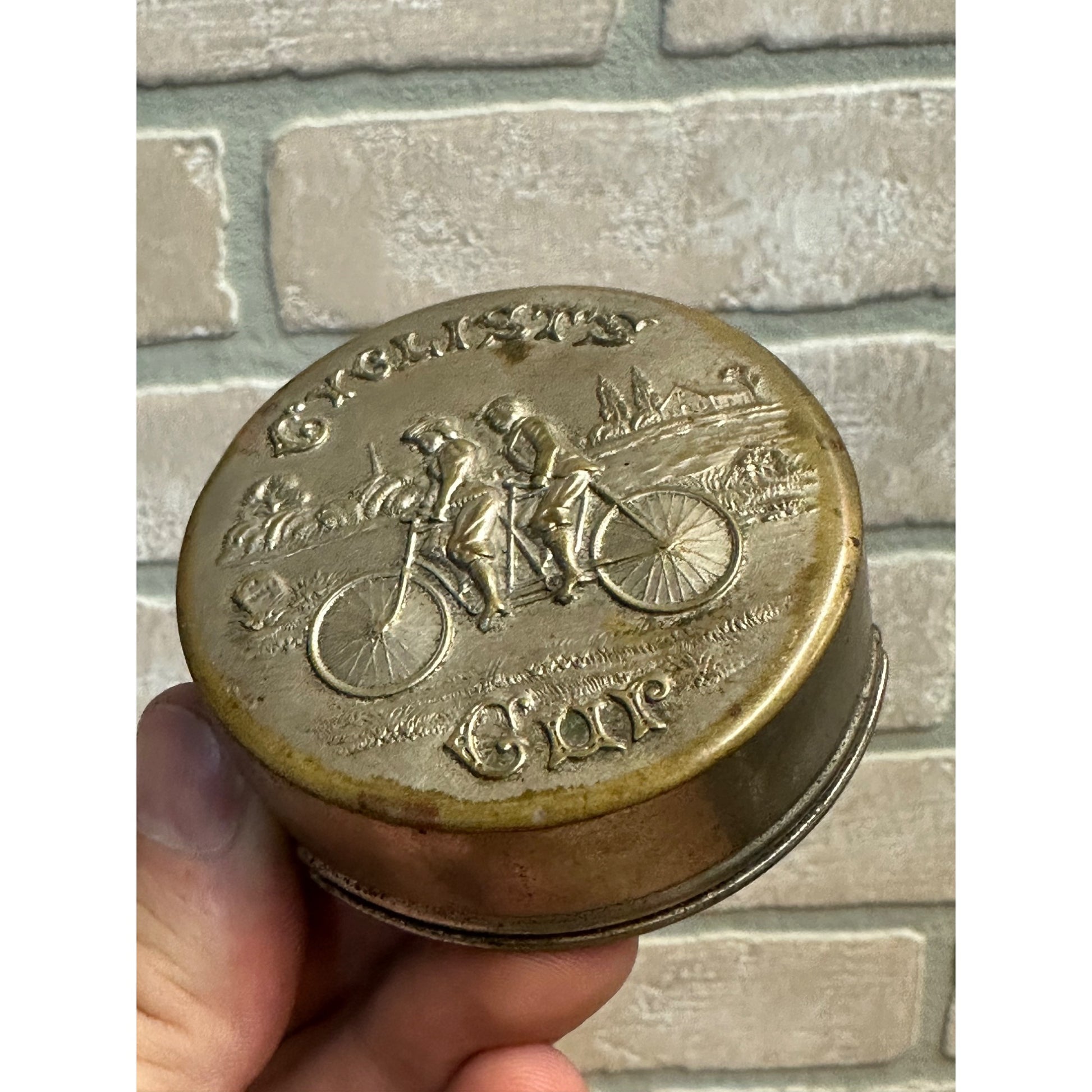 Antique Circa 1897 Cyclists Collapsible Metal Drinking Cup