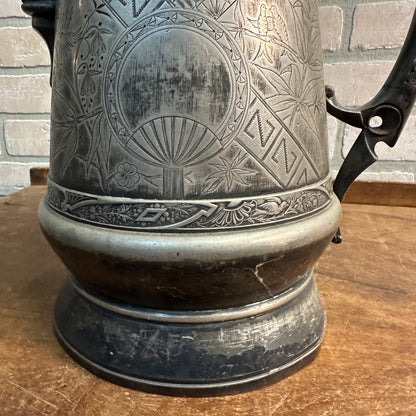 ANTIQUE WILCOX SILVER PLATE PORCELAIN LINED CARAFE WATER COFFEE PITCHER VICTORIAN