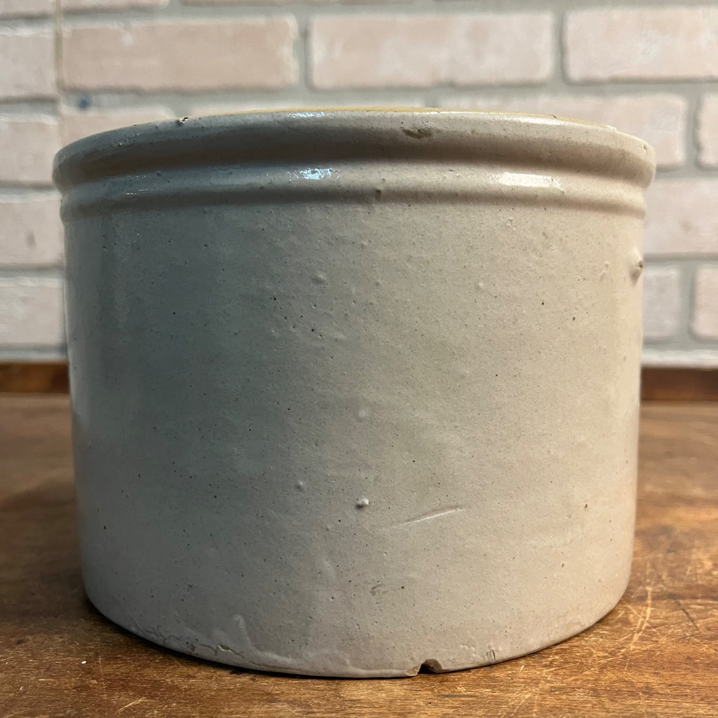 White Red Wing 7" Dia Butter Crock Stoneware Bottom Signed