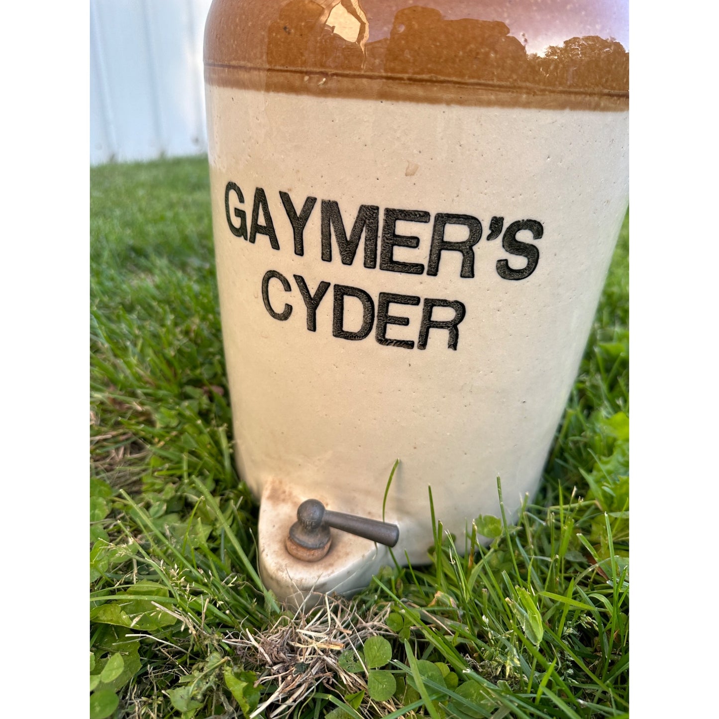 Vintage Stoneware Gaymer Cyder Apple Cider Jug Crock Dispenser Advertising