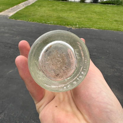 Antique 1920s Whistle Clear Glass Embossed 8 1/2 Oz Soda Pop Bottle