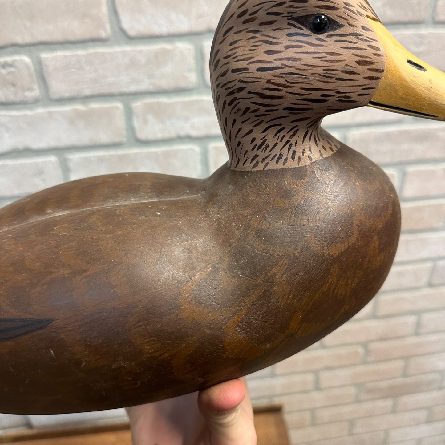 JJ Smith Horicon Wisconsin Duck Decoy Mallard Hen Wooden Carved