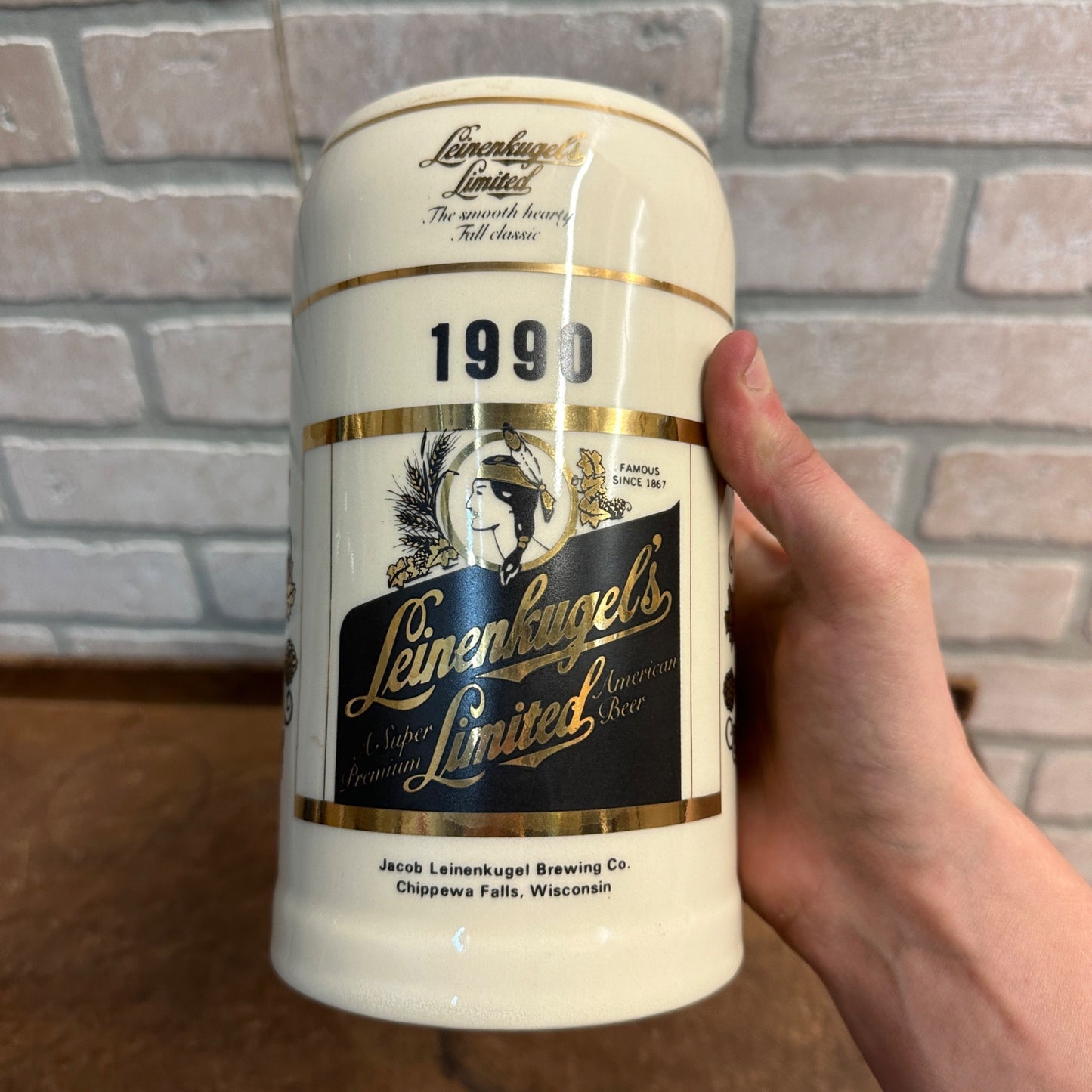 1990 Leinenkugel Limited Edition Beer Stein/Limited Of 1800 #1/1800