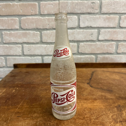 Vintage Red White 1950s Pepsi Cola Soda Bottle New York NY Glass 12oz ACL 12 oz