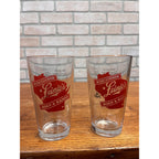 Vintage Leinenkugels Beer Glasses Lot (2) Leinens Born & Raised Door County WI