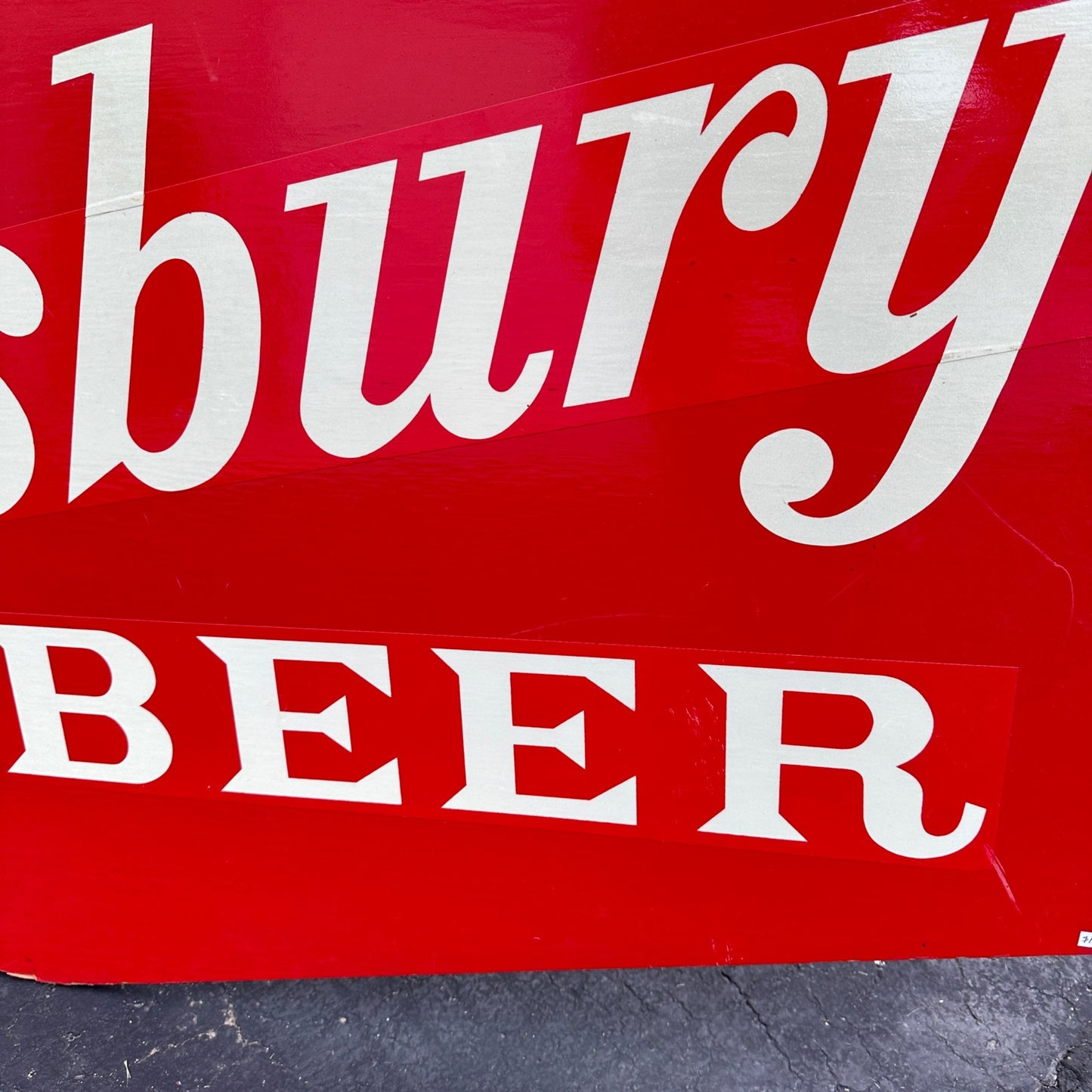 Vintage 1950s Kingsbury Beer Wooden 5ft Advertising Sign Wisconsin