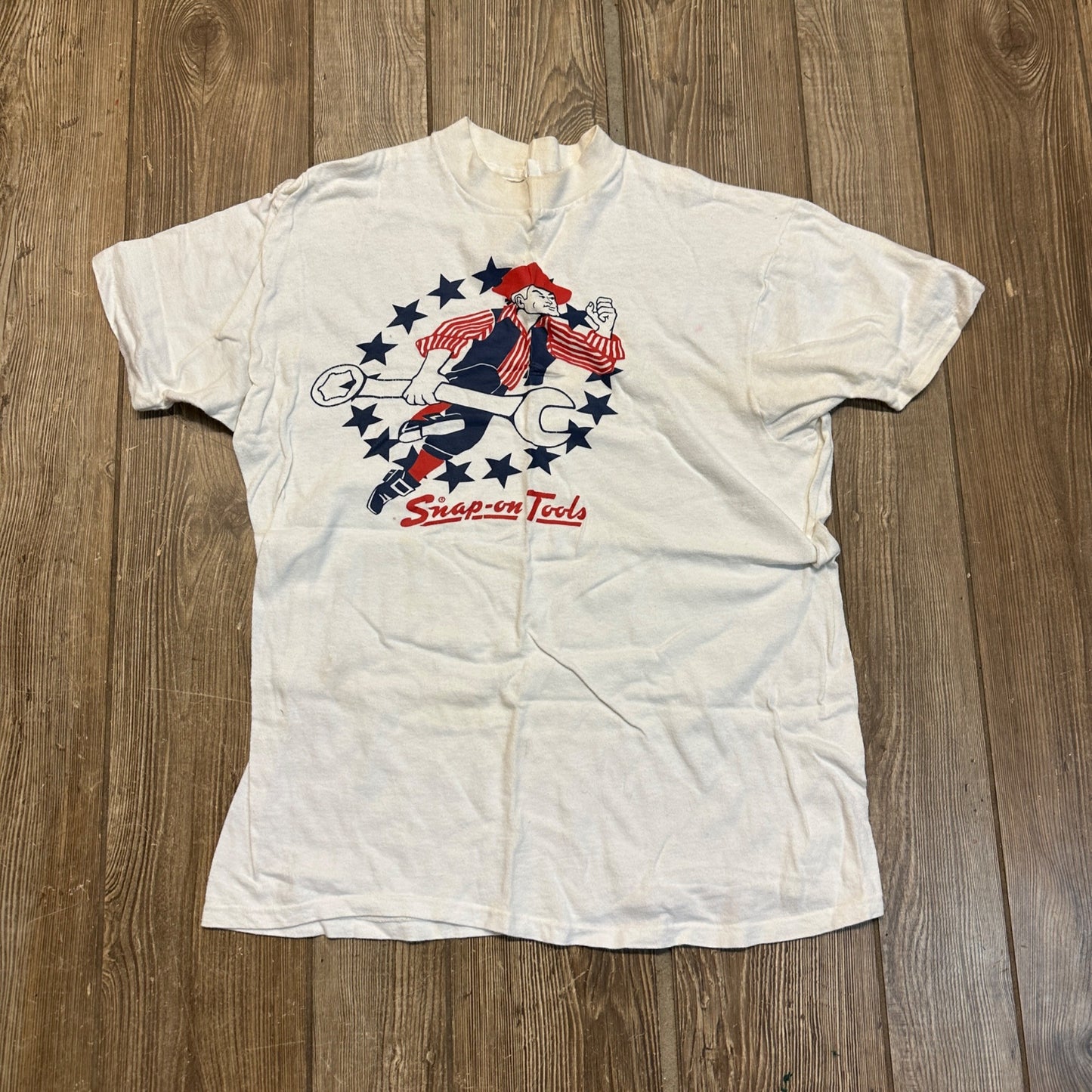 Vintage 1970s Snap On Tools RARE Single Stitch T-Shirt Mens Large Patriotic